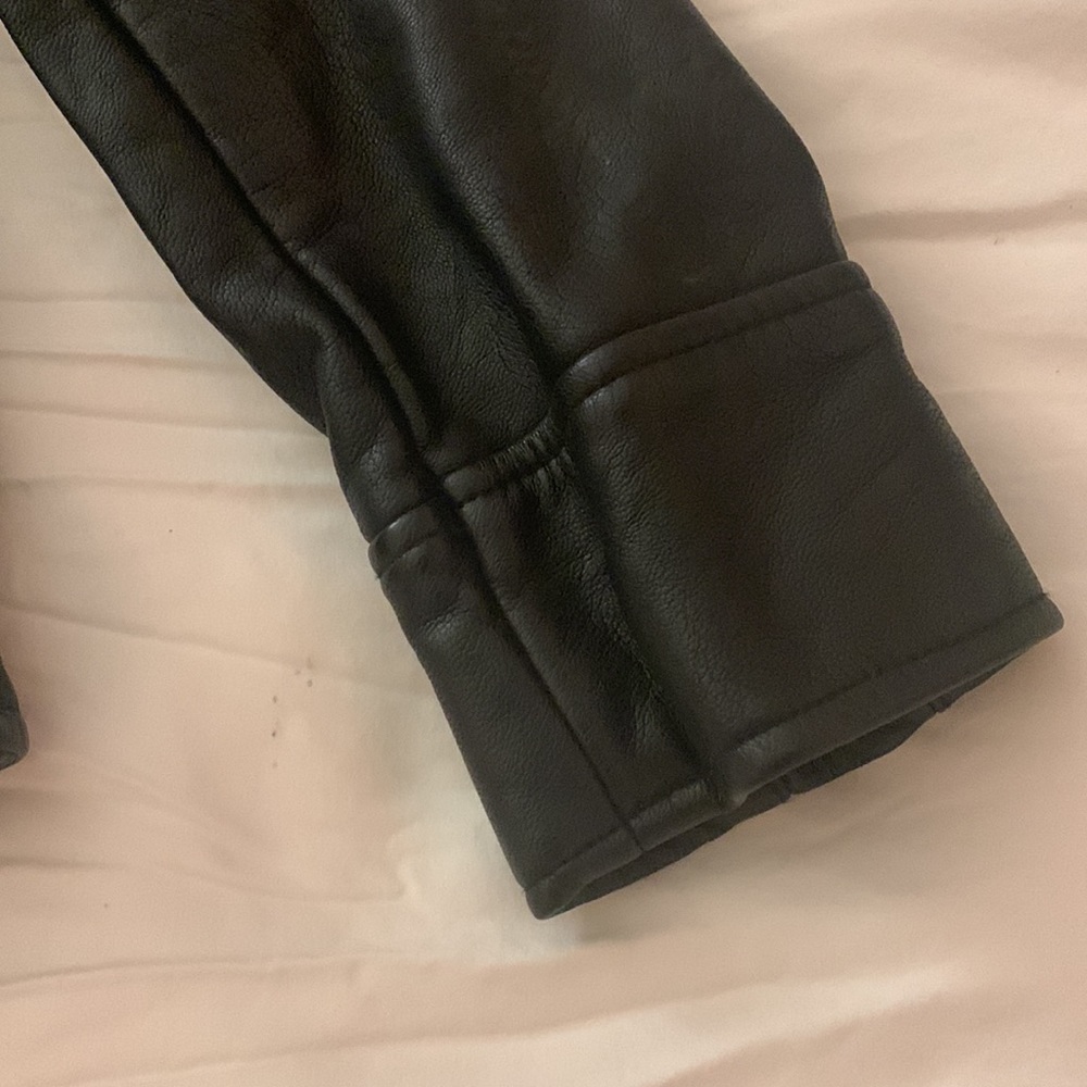 Zara black leather jacket - Picture 5 of 5